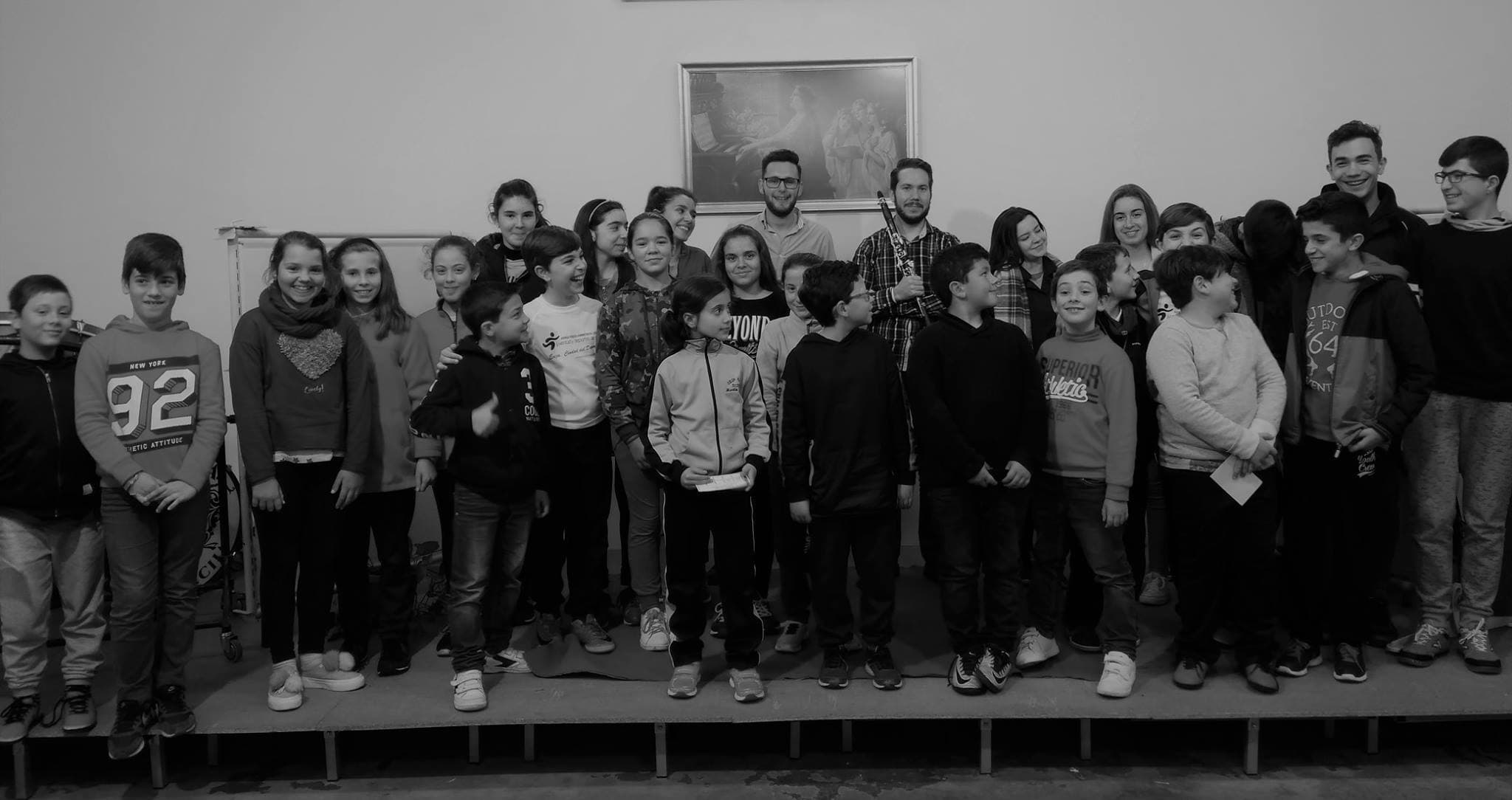 Alumnos de la Escuela de Música Maestro Enrique López Gómez en Écija durante una clase de conjunto